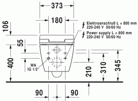 Унитаз с функцией биде Duravit ME by Starck SensoWash 252959 rimless ФОТО