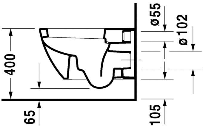 Подвесной унитаз Duravit Happy D.2 222109 схема 3