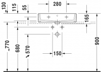 Раковина Duravit Vero Air накладная 60х47 235060 схема 3