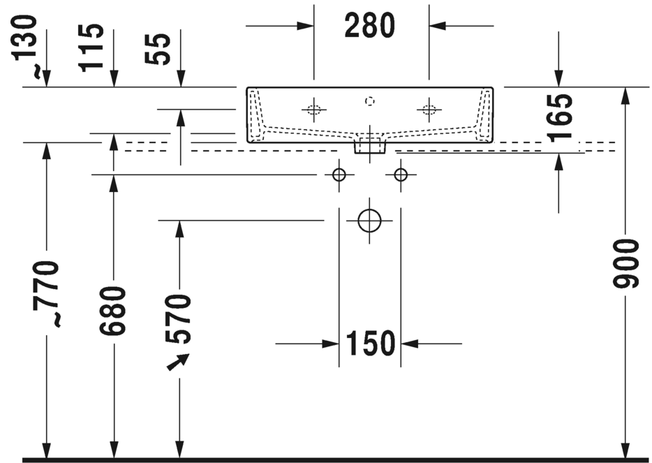 Раковина Duravit Vero Air накладная 60х47 235060 схема 3