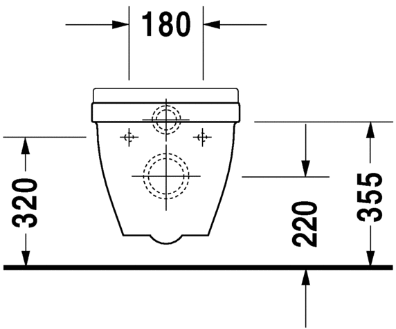 Подвесной унитаз Duravit Starck 3 420009 Комплект: 220009 + 006389 схема 4