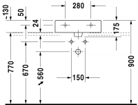 Раковина Duravit Vero накладная 50х47 045450 схема 3
