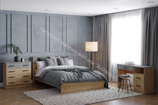 Комод "Асти" (Дуб крафт золотой/Ателье светлое)