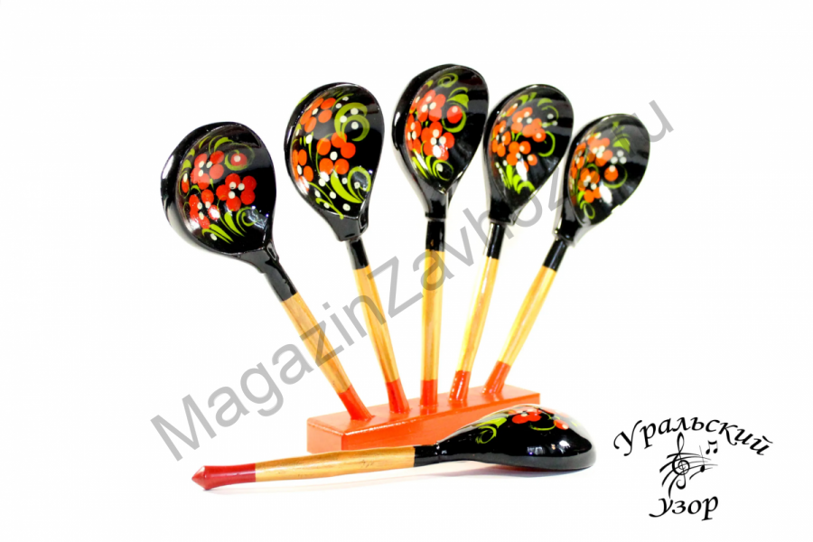 Ложки веерные 5+1 с росписью
