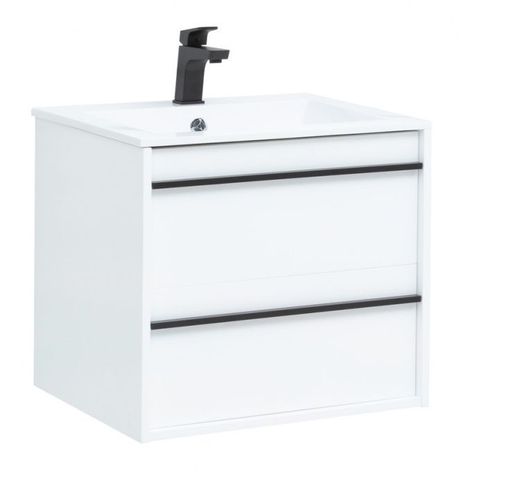 Тумба с раковиной Aquanet Lino 60 белый матовый 00271943