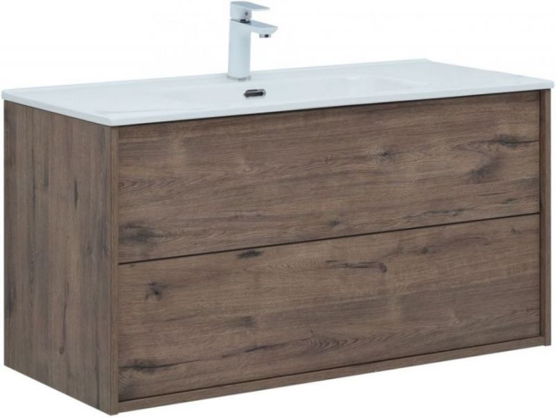 Тумба с раковиной Aquanet Lino 100 (Flat) дуб веллингтон 00298567