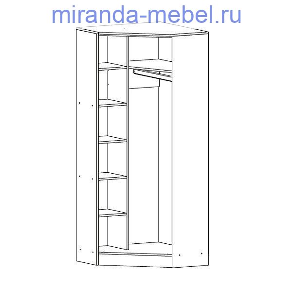 ПРН.13 Шкаф угловой Анкор белый Принцесса