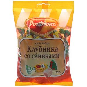 Карамель КЛУБНИКА СО СЛИВКАМИ 250г