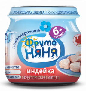 ДП Пюре ФРУТОНЯНЯ 80г Индейка с/б