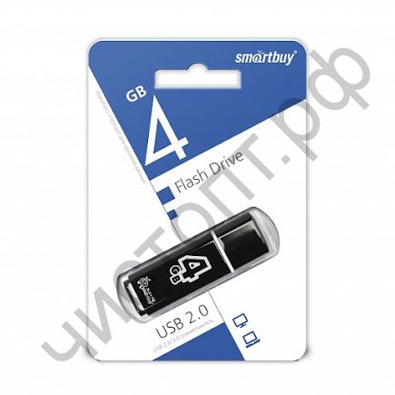 флэш-карта Smartbuy 4GB Glossy series Black черный