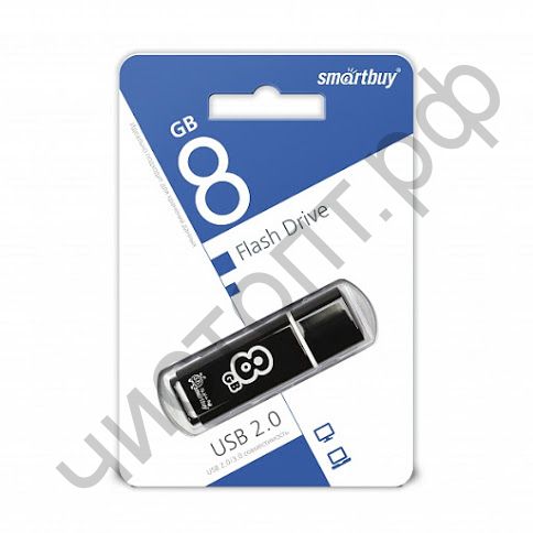 флэш-карта Smartbuy 8GB Glossy series Black черный