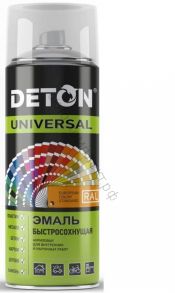 Эмаль акриловая DETON UNIVERSAL (RAL 9003 сигнальный белый матовый) быстрос ,аэрозоль 520мл