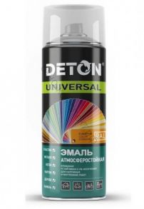 Эмаль алкидная "DETON UNIVERSAL" (RAL 9017 черная глянцевая) , атмосферостойкая, аэрозоль 520мл