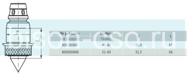 Быстросменная головка 5367-51-60 D=51 Bison Bial