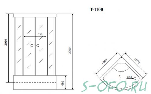 Душевая кабтина Timo Standart T-6600 Black