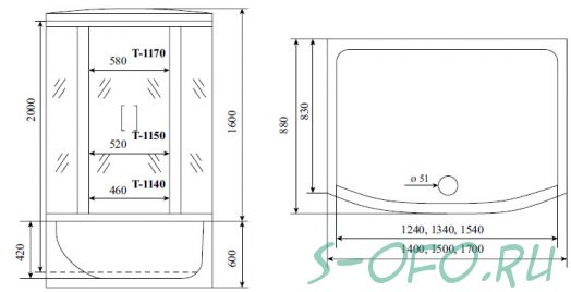 Душевая кабина Timo Standart T-6650 Black