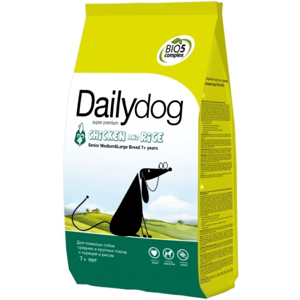 Сухой корм для пожилых собак средних и крупных пород Dailydog Senior Medium & Large Breed Chicken с курицей