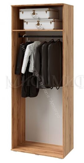 Шкаф 2-х створчатый Виста Белый глянец холодный, Дуб крафт