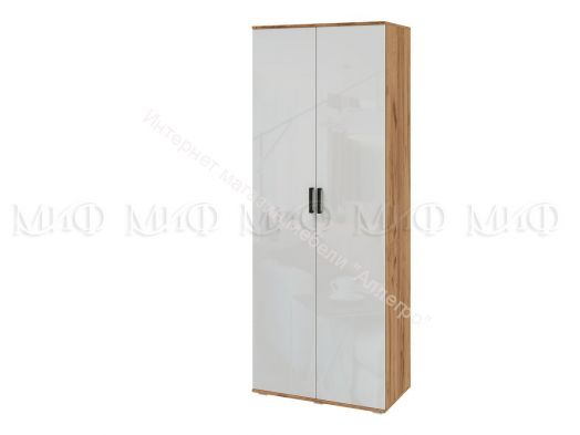 Шкаф 2-х створчатый Виста Белый глянец холодный, Дуб крафт