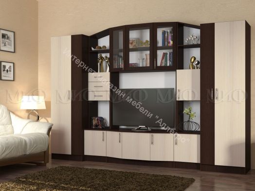 Гостиная Макарена 3.1 м Дуб беленый, венге