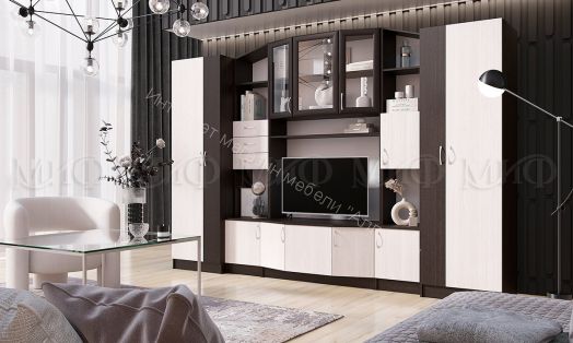 Гостиная Макарена 3.1 м Дуб беленый, венге