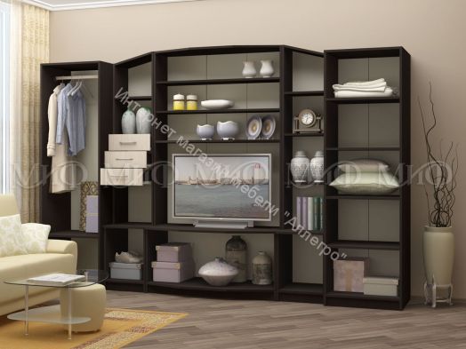 Гостиная Макарена 3.1 м Дуб беленый, венге