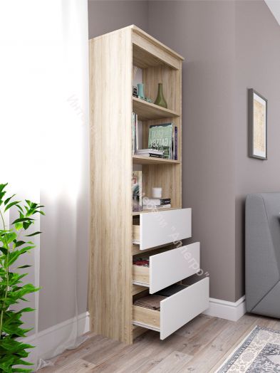 Стеллаж "Мори" МСТ600.3 (Дуб сонома/Белый)