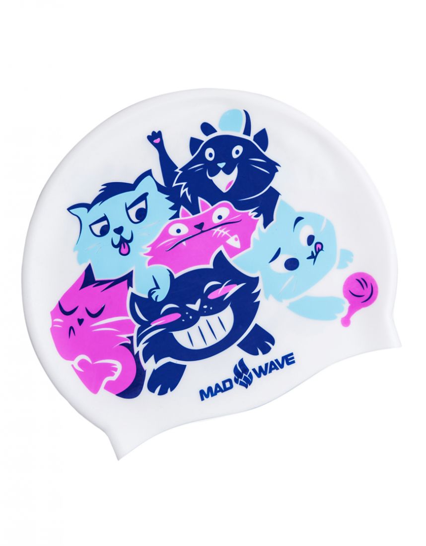 Шапочка для плавания силиконовая Mad Wave CATS