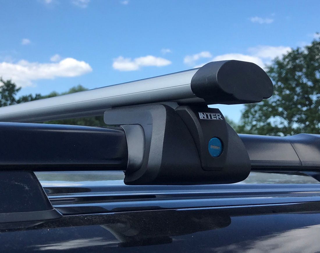 Багажник на рейлинги (с замком или секреткой) INTER TITAN c аэродинамикой