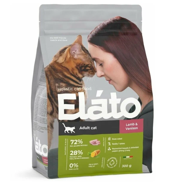 Сухой корм для кошек Elato Holistic с ягненком и олениной