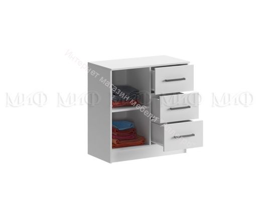 Комод Бася с 3-мя ящиками и дверью Белый