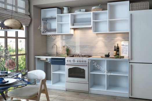 Кухонный гарнитур "Бланка" СТЛ.234.00РЗ (Белый/Супермат латте/Бархат индиго)