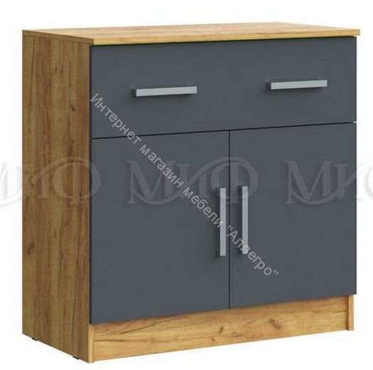 Комод Бася с ящиком 2-мя дверьми Графит/Дуб крафт