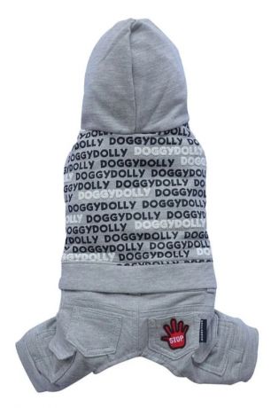 Костюм трикотажный с капюшоном " Doggy dolly" серый (L, XL)