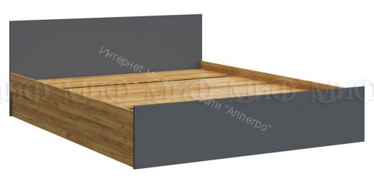 Кровать Бася 1600мм Графит/Дуб крафт
