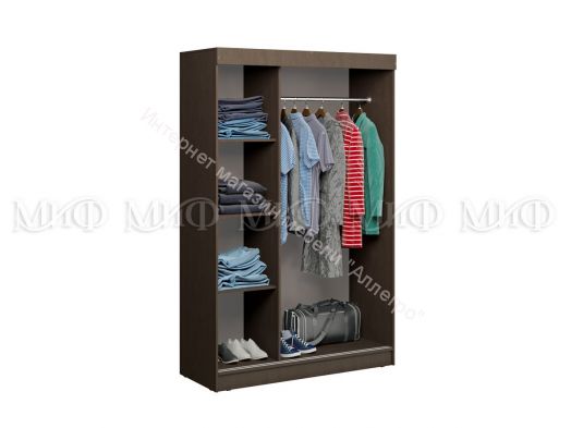 Шкаф-купе трехдверный Бася Дуб беленый/Венге