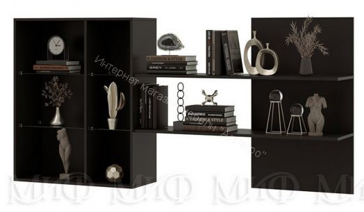 Шкаф навесной с полкой Николь Черный глянец