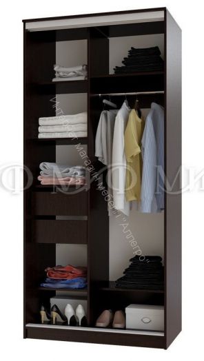 Шкаф-купе Альянс 1,0 м Графит, Дуб крафт