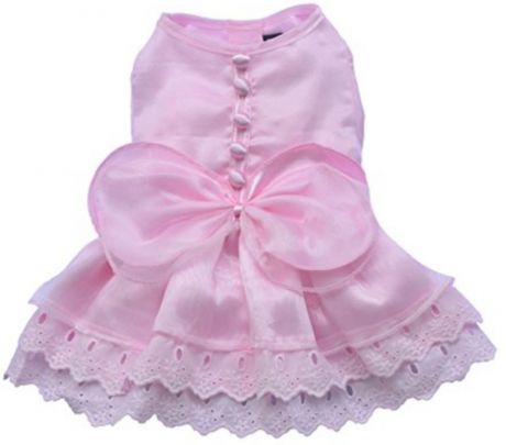 Платье "Розовый бант" розовое( XS, XL)