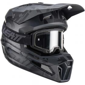Leatt Moto 3.5 Stealth шлем + очки Leatt Velocity 4.5