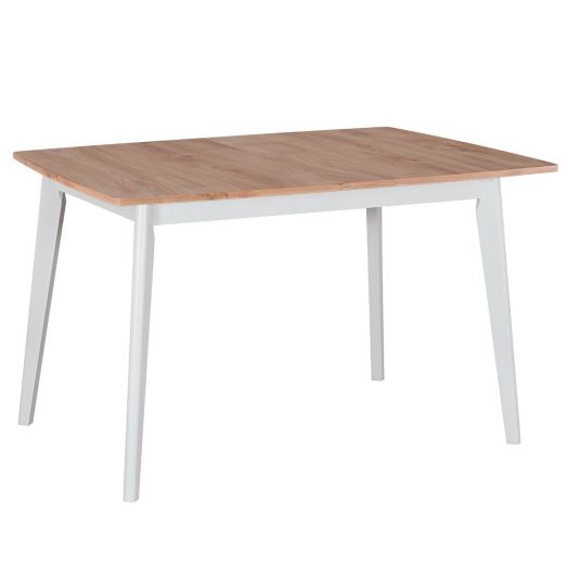 Стол Oslo раскладной 120-160x80x76см, Дуб Навара, 
белый