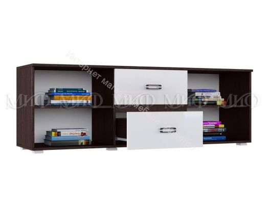 Тумба ТВ Ким Белый глянец/Дуб Венге