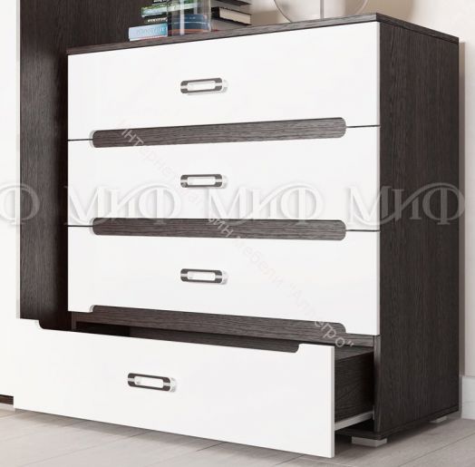 Комод Ким Белый глянец/Дуб Венге