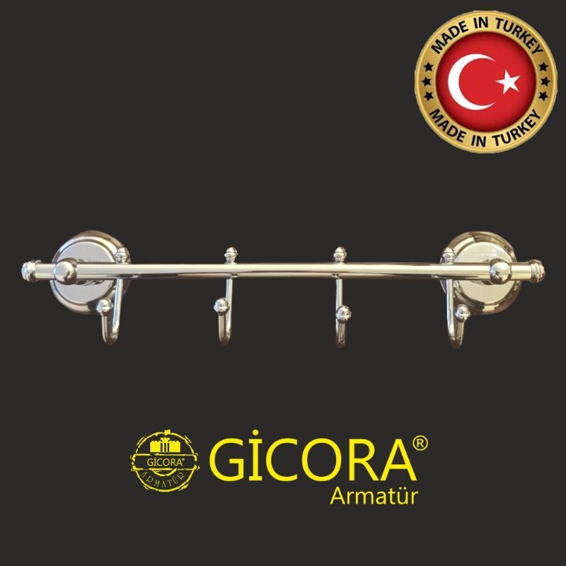 GICORA | 4 qarmaqlı asılqan chrome