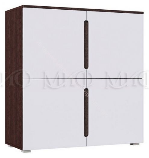 Тумба 4-х створчатая Ким Бетон Графит/Дуб Сонома