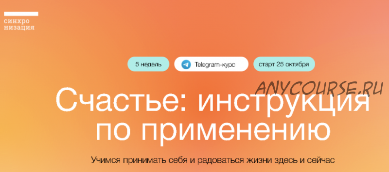 [Синхронизация] Счастье: инструкция по применению (Алёна Ванченко)