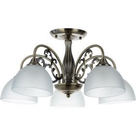 Светильник Потолочный Arte Lamp Spica A3037PL-5AB Античная Бронза, Белый / Арт Ламп