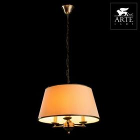 Светильник Подвесной Arte Lamp Alice A3579SP-3AB Античная Бронза, Бежевый с Каймой / Арт Ламп