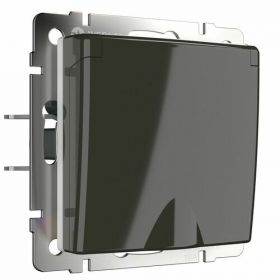 Розетка с Защитной Крышкой и Шторками Werkel W1171207 Серо-Коричневая, Влагозащитная с Заземлением / Веркель