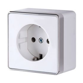 Розетка с Землением и Шторками Werkel Gallant W5071101 Белая / Веркель